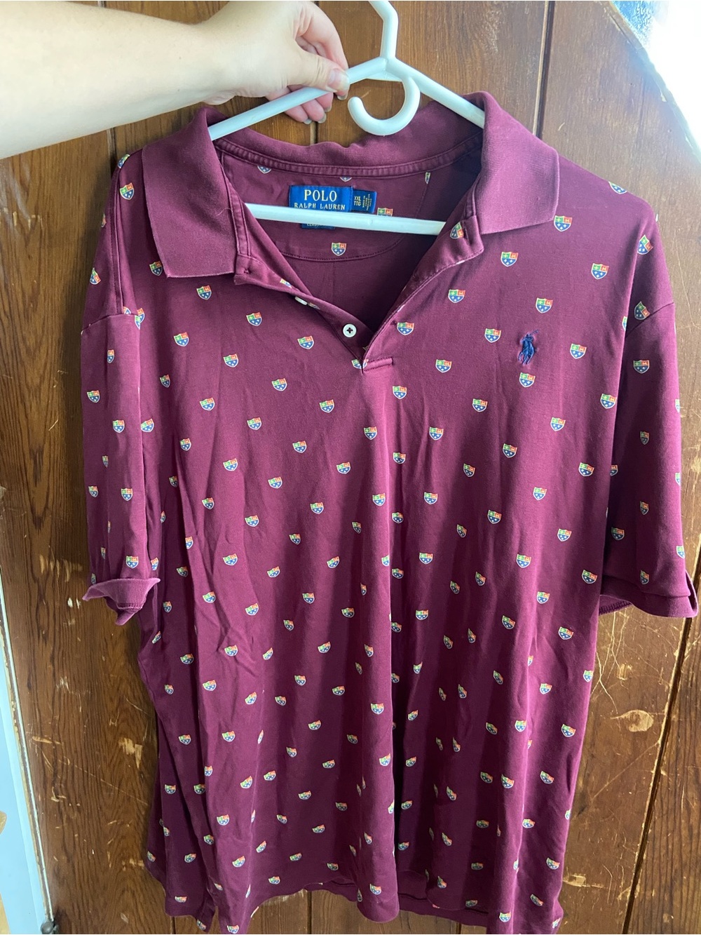 Vintage Polo Ralph Lauren Burgundy Polo with Small Crest Motif